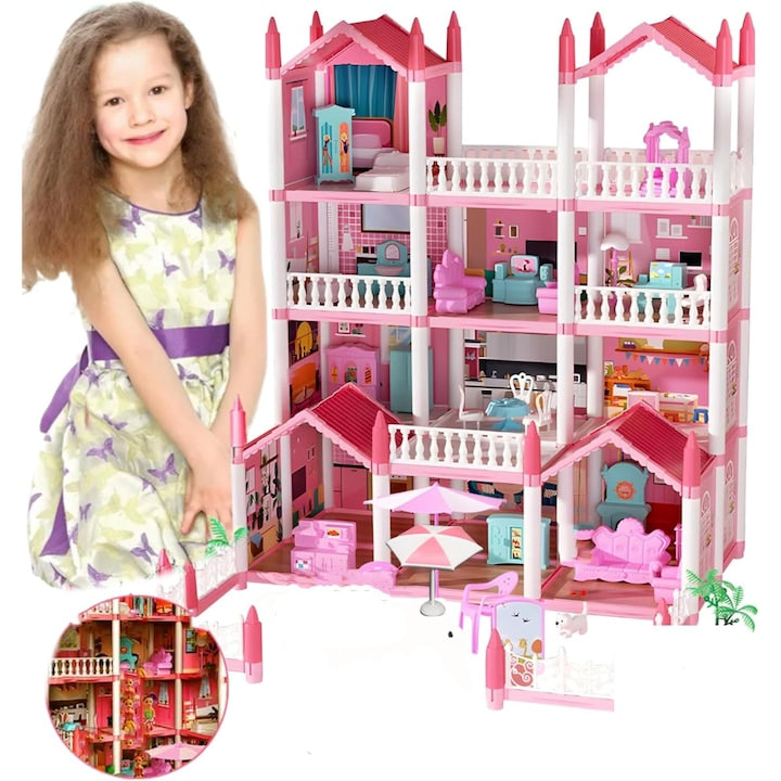 Casuta Papusi Copii Fetite Kidprotect Tiny Doll Retreat, Roz Casuta Papusi Copii Fetite Kidprotect Tiny Doll Retreat, Roz